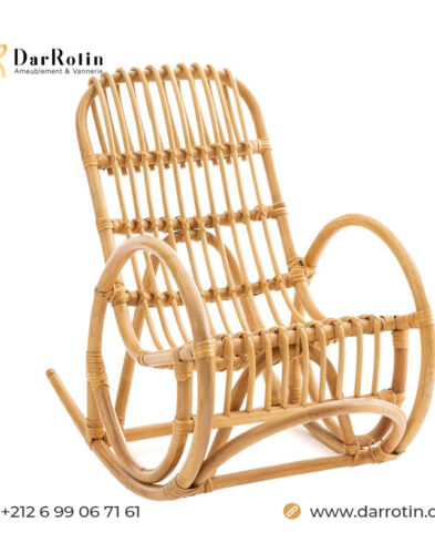 Fauteuil Rocking-Chair en Rotin