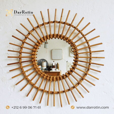 Miroir rotin chez dar rotin darrotin - ameublement & vannerie à oualja salé rabat maroc