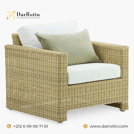 Lounge Chair en Rotin Naturel chez dar rotin darrotin - ameublement & vannerie à oualja salé rabat