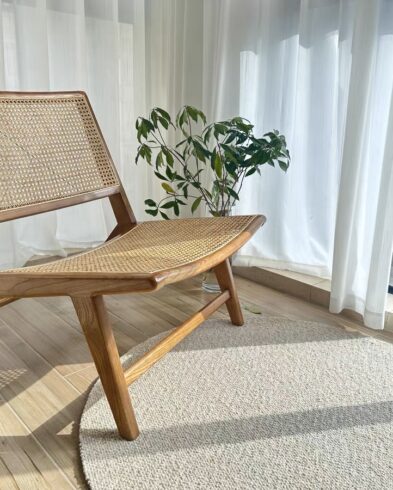 chaise en bois hêtre et  cannage