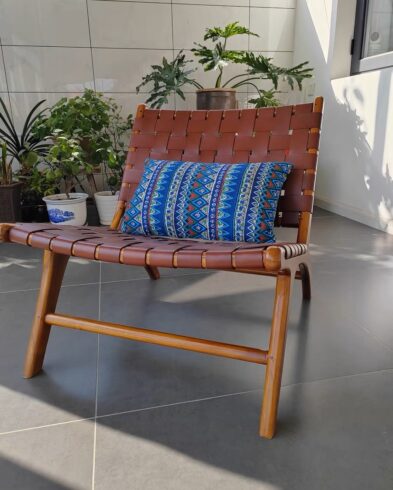 chaise en bois hêtre et cuir