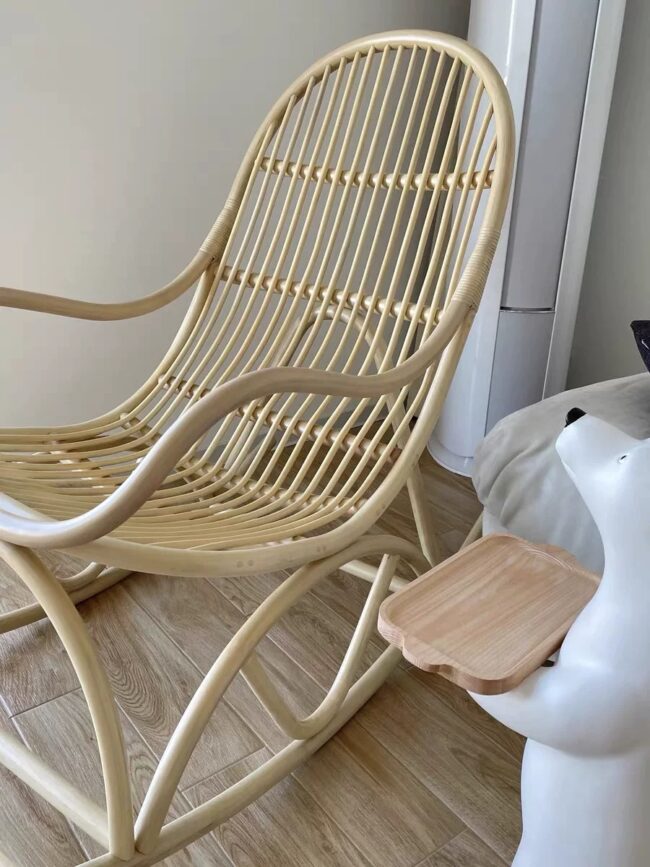 Rocking-Chair "Calme" – Fauteuil à Bascule en Rotin Naturel | Dar Rotin