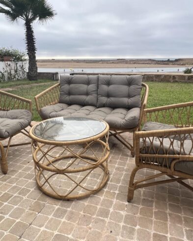 Salon de Jardin en Rotin “Ocean Breeze” – Ensemble de Mobilier Extérieur Élégant