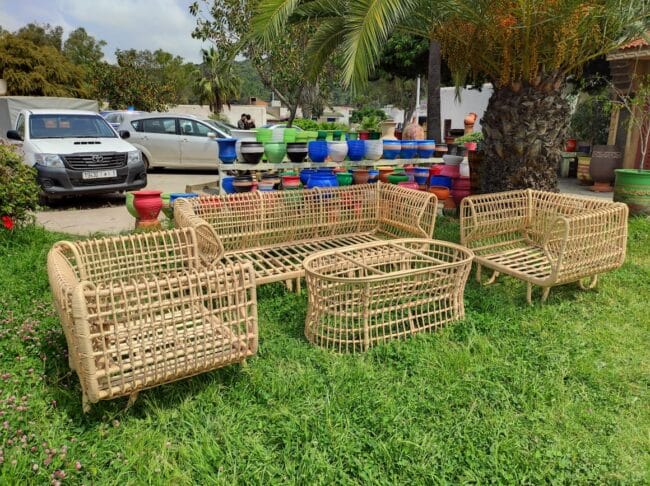 Ensemble de salon en rotin naturel CANELINE - Mobilier extérieur élégant et durable