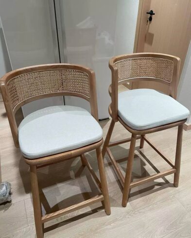 Chaise Haute “Caelum” en Bois de Chêne et Cannage
