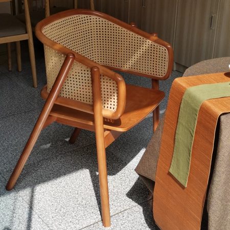 Chaise en bois et cannage naturel OSLO – Dar Rotin
