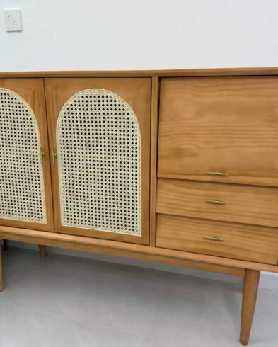 Buffet en Bois de Hêtre et Cannage Rotin