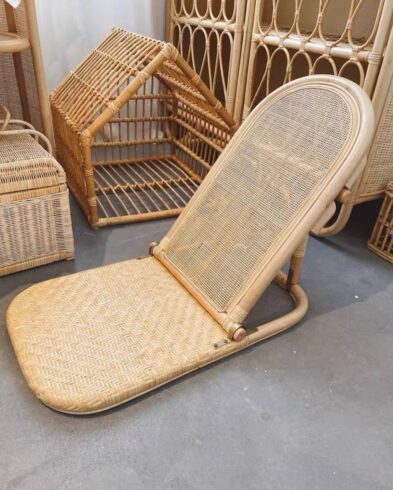 Chaise de Sol Pliable en Rotin & Cannage – Chaise Tatami